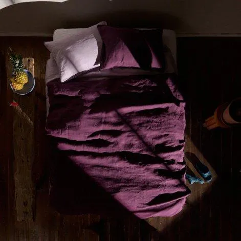 Linus uni plum Kissenbezug 50x70 cm - lavie