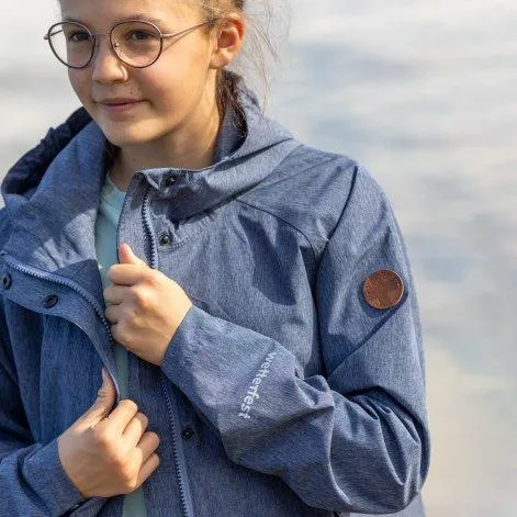 Manteau de pluie pour enfants Travelcoat dress blue mélange - rukka
