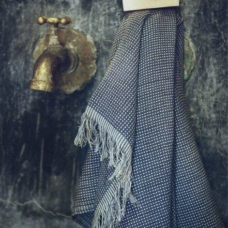 Yoomee Faissal drap de hammam bleu 90x180 cm - Journey Living
