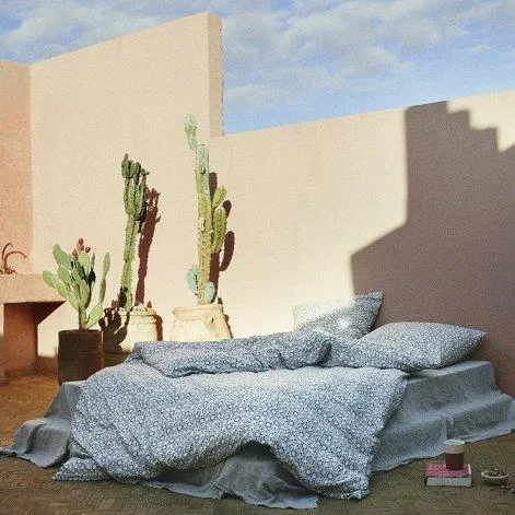 MARRAKECH comforter cover ecru/midnight blue 200x210 cm - Journey Living