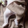 Couverture de bébé en laine mérinos beige-mélange