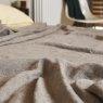 Linus chambray, khaki top bed sheet 170x270 cm